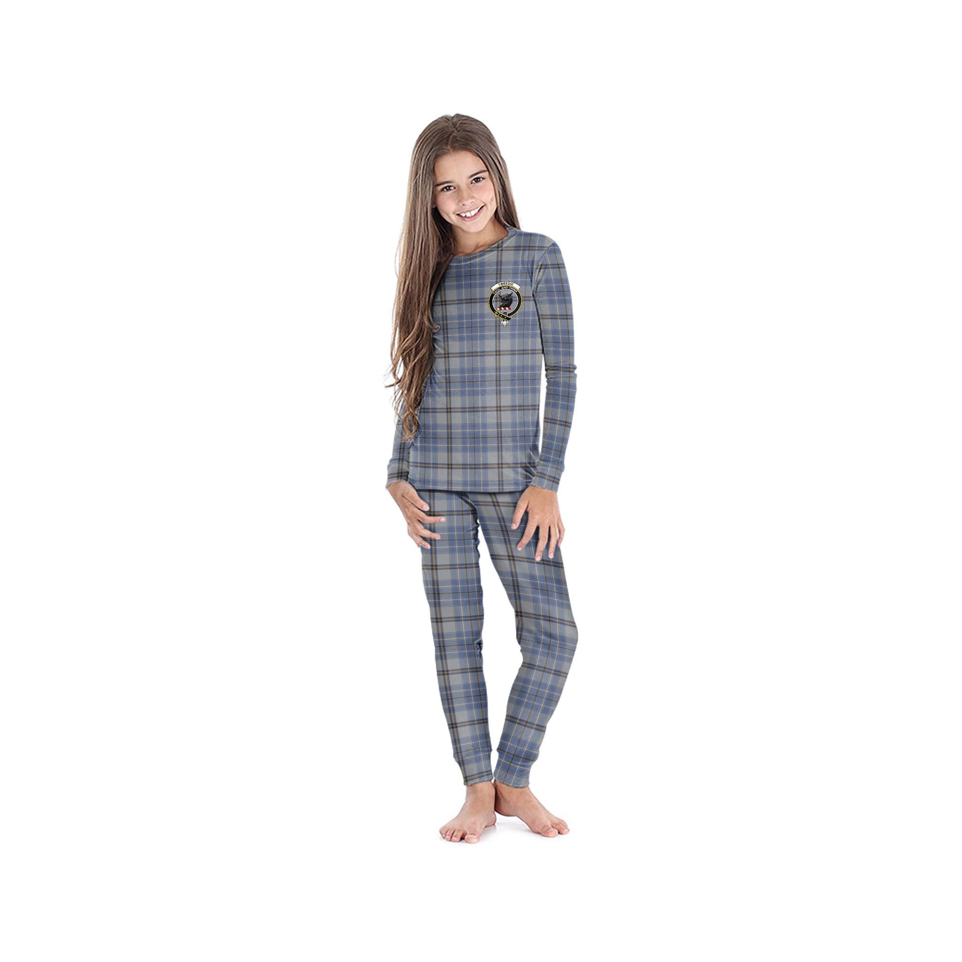 Tweedie Tartan Pajamas Family Set with Family Crest - Tartanvibesclothing