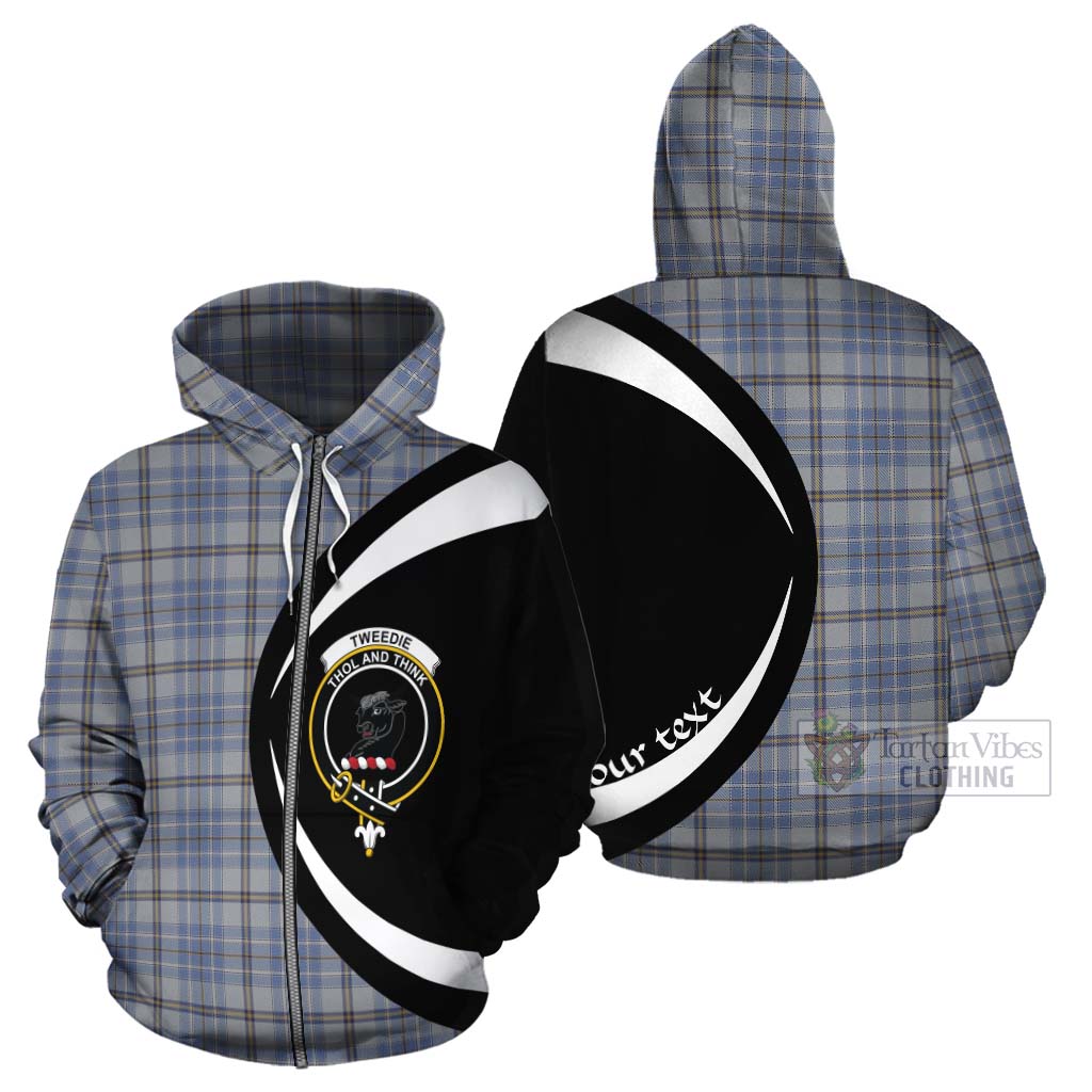 Tartan Vibes Clothing Tweedie Tartan Cotton Hoodie with Family Crest Circle Style