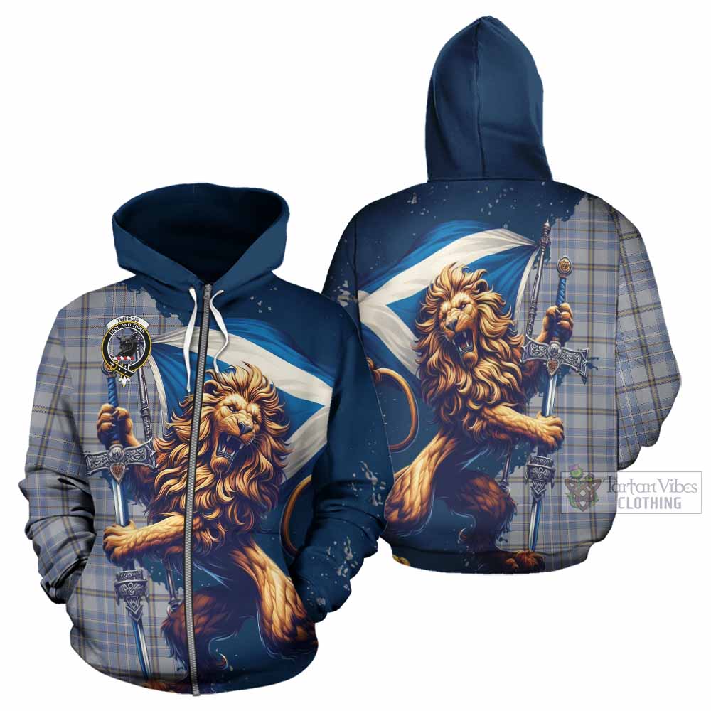 Tweedie Tartan Family Crest Hoodie with Scottish Majestic Lion