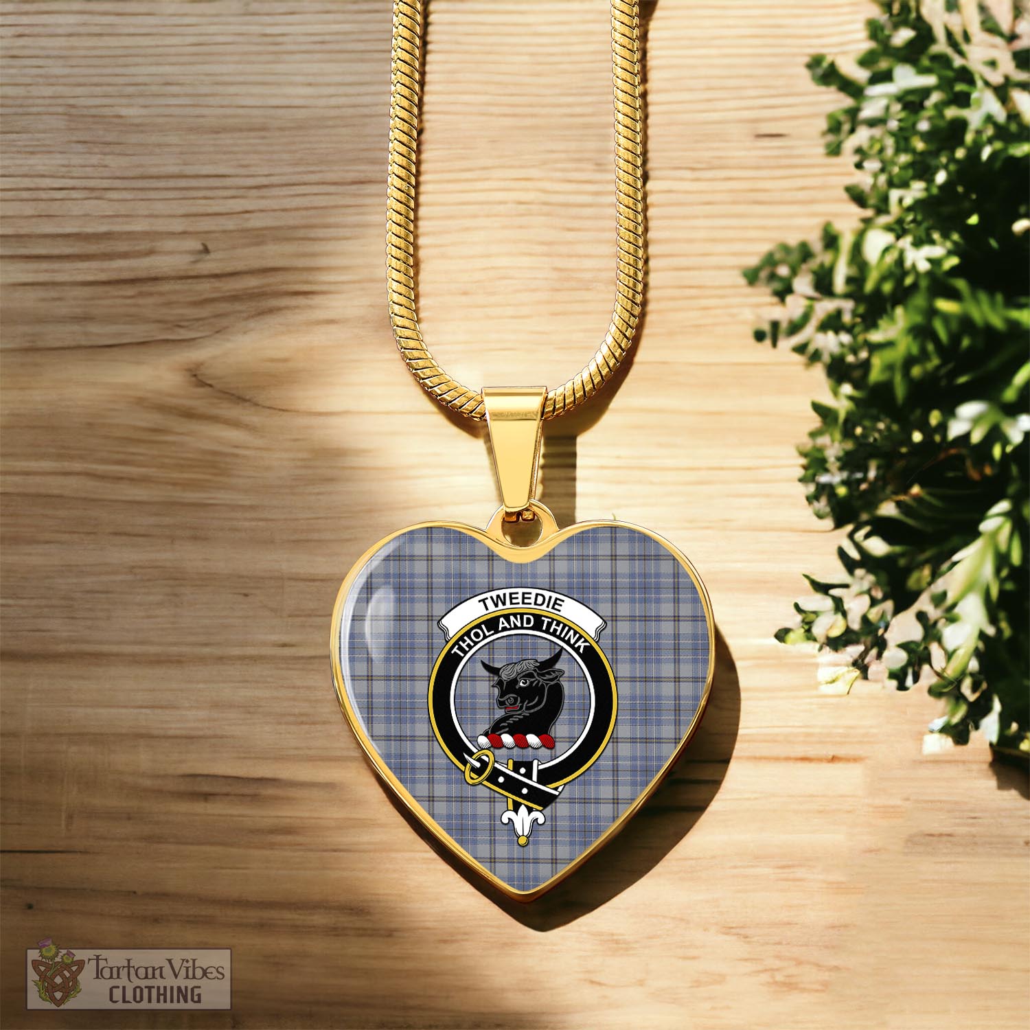 Tartan Vibes Clothing Tweedie Tartan Heart Necklace with Family Crest