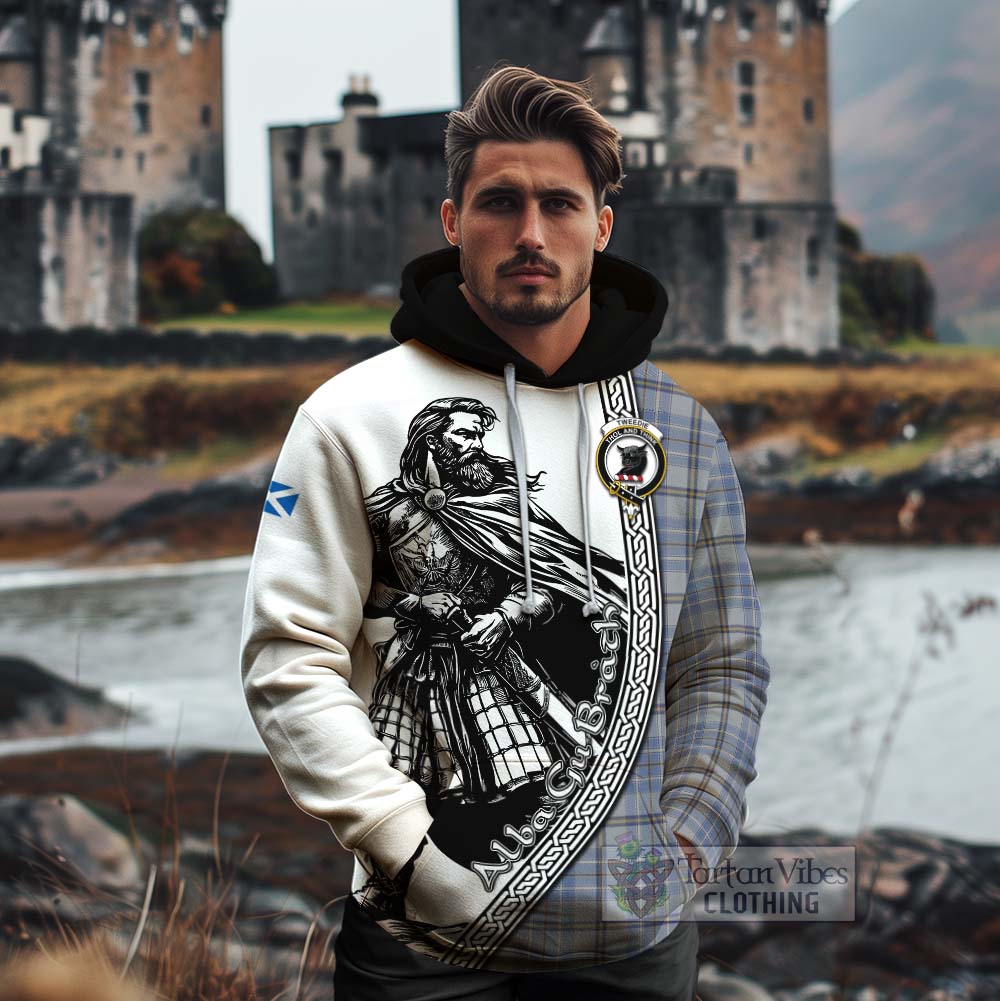 Tartan Vibes Clothing Tweedie Tartan Clan Crest Cotton Hoodie with Highlander Warrior Celtic Style