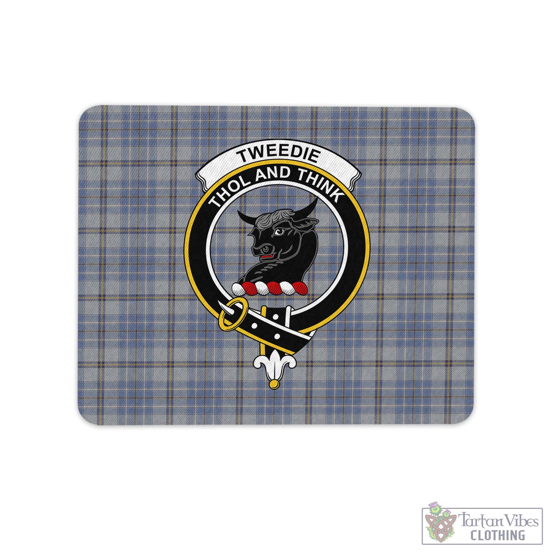 Tartan Vibes Clothing Tweedie Tartan Mouse Pad with Family Crest