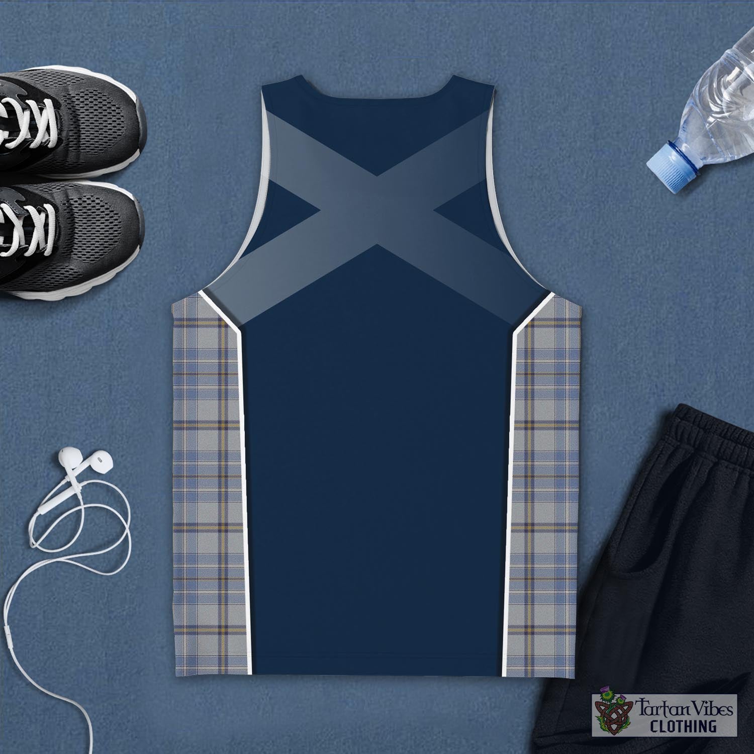 Tartan Vibes Clothing Tweedie Tartan Men's Tanks Top with Family Crest and Scottish Thistle Vibes Sport Style