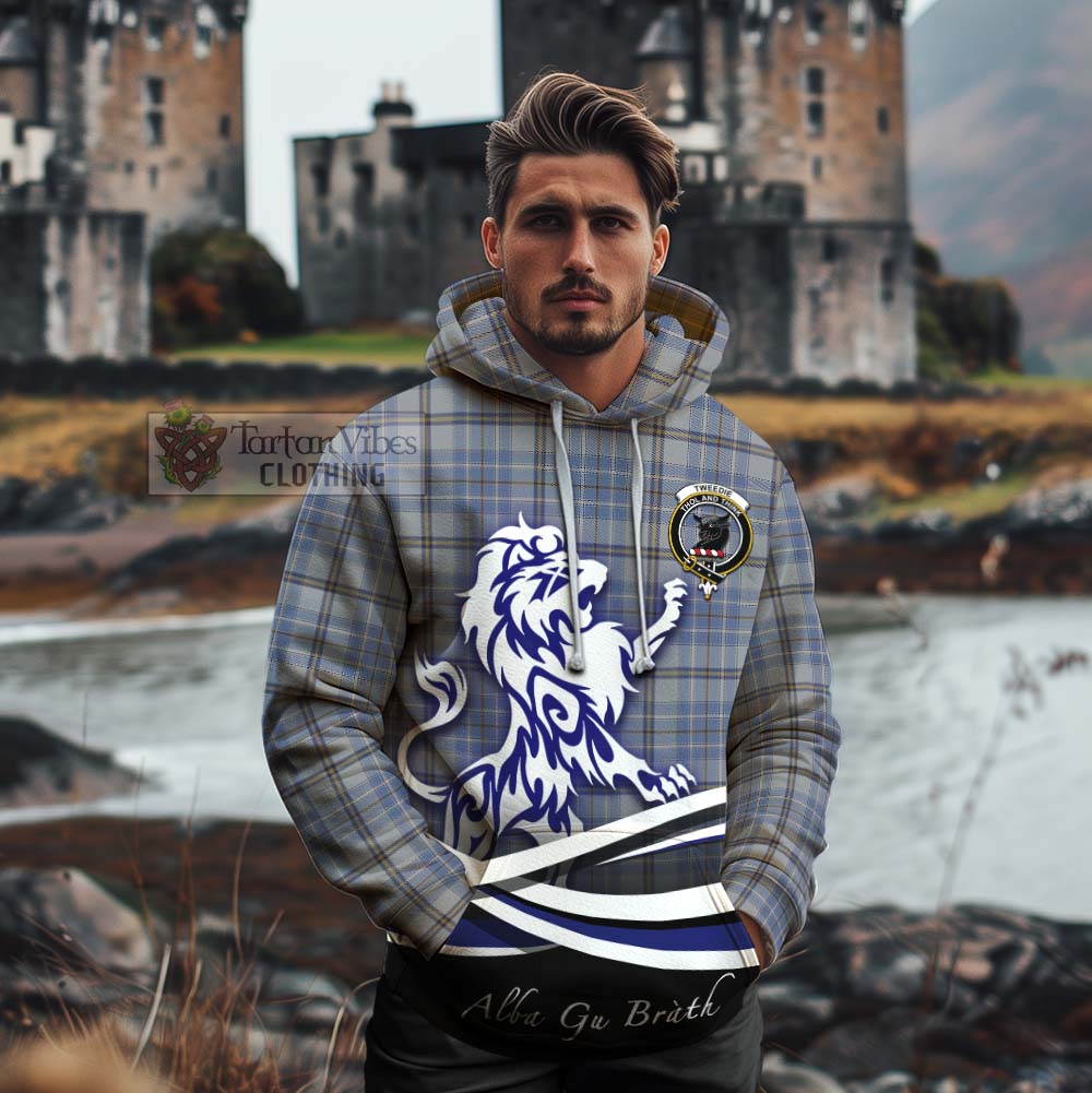 Tartan Vibes Clothing Tweedie Tartan Cotton Hoodie with Alba Gu Brath Regal Lion Emblem