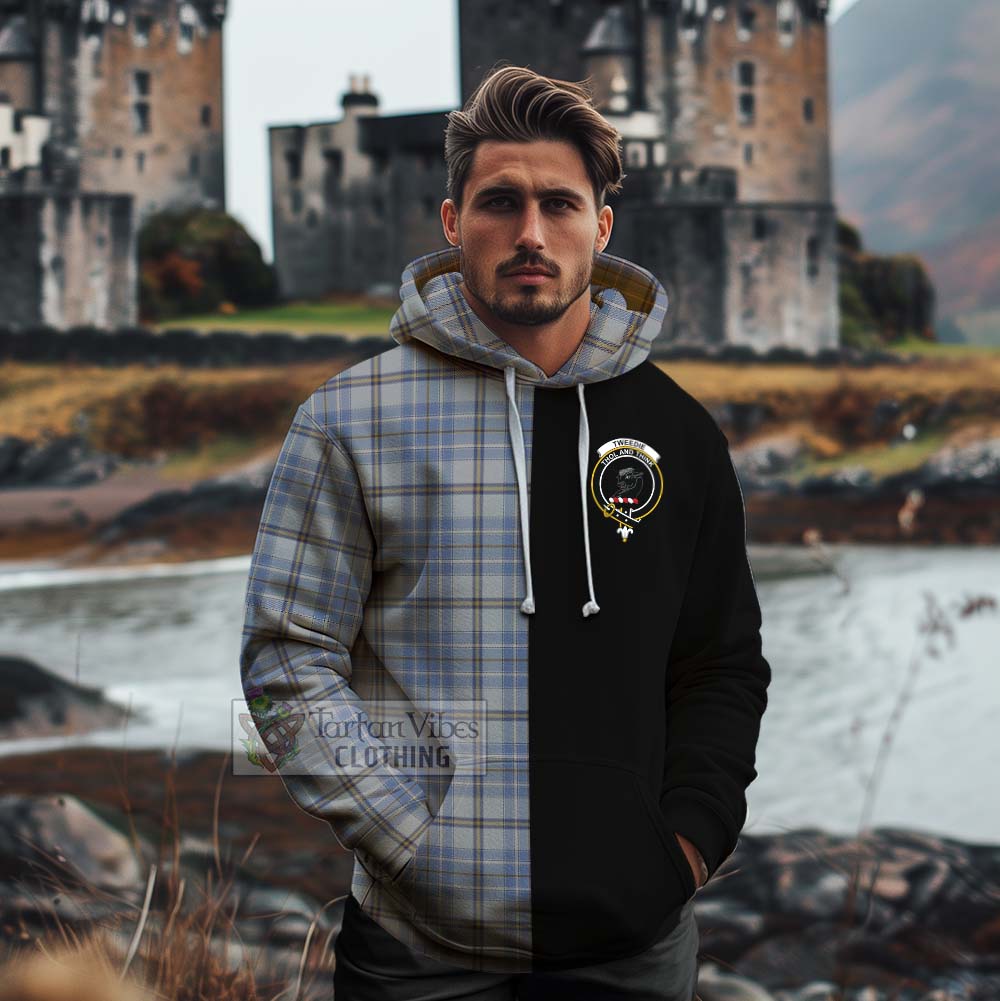 Tartan Vibes Clothing Tweedie Tartan Cotton Hoodie with Family Crest and Half Of Me Style