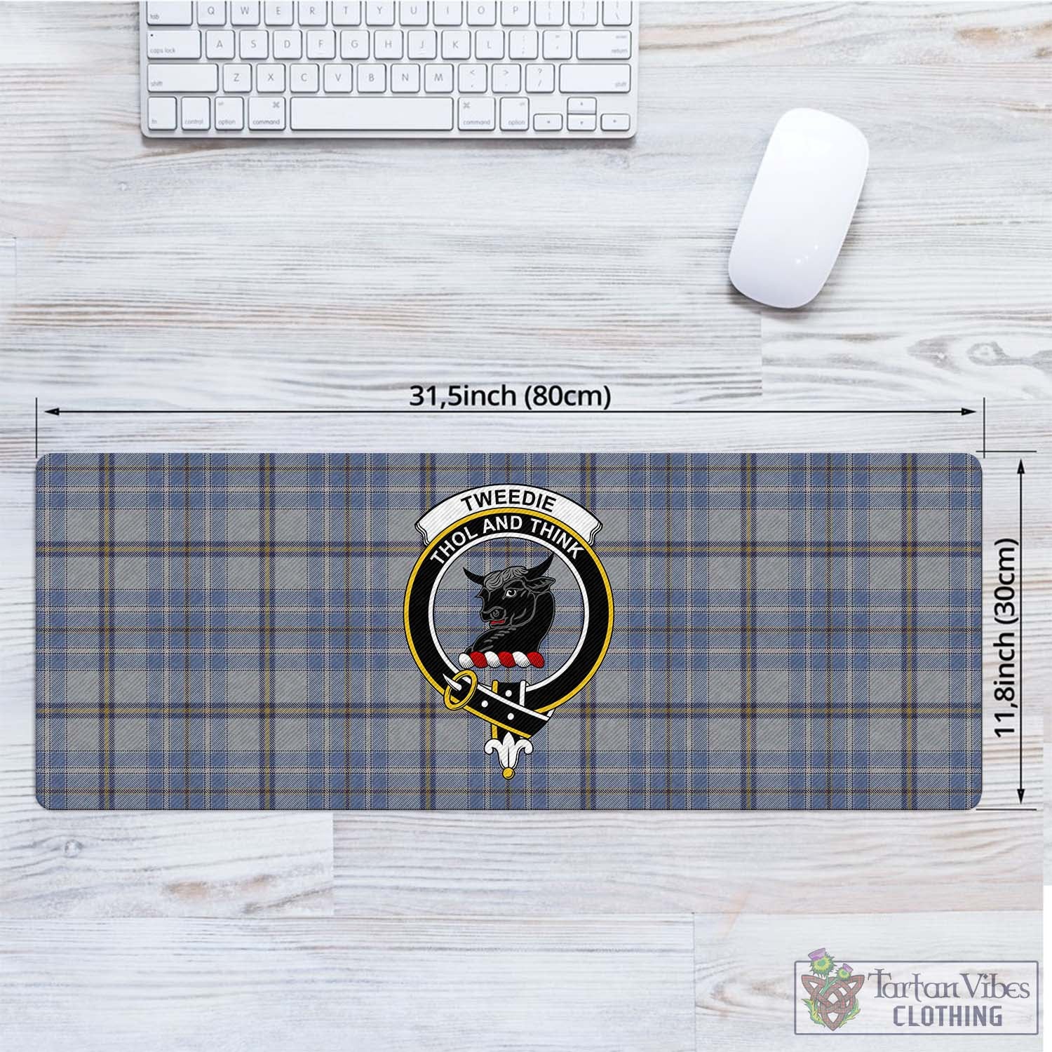 Tartan Vibes Clothing Tweedie Tartan Mouse Pad with Family Crest