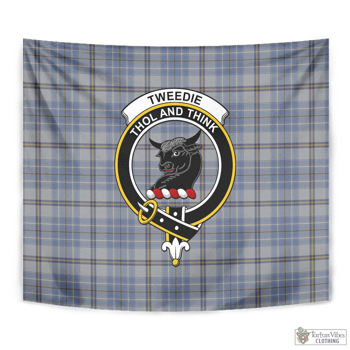 Tartan Vibes Clothing Tweedie Tartan Tapestry Wall Hanging and Home Decor for Room with Family Crest