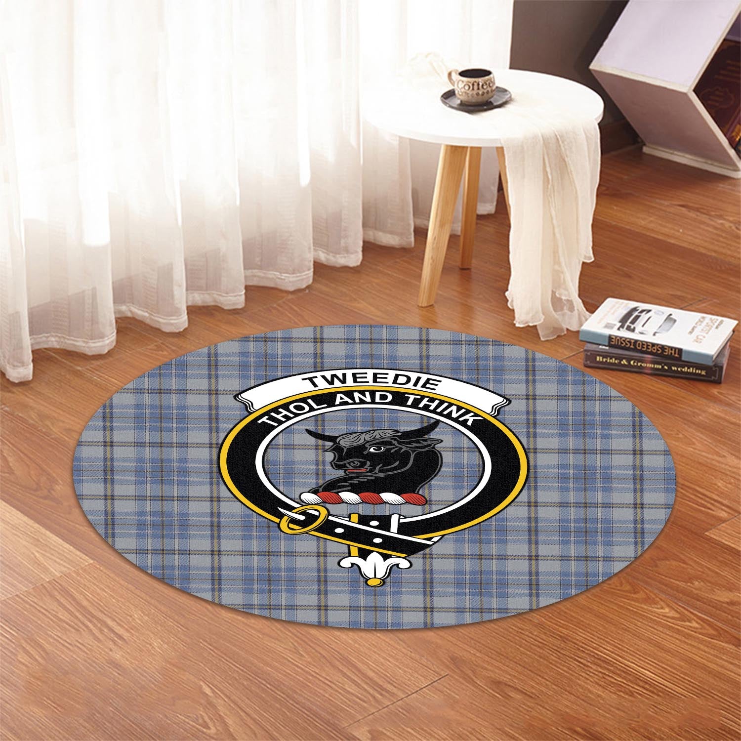 tweedie-tartan-round-rug-with-family-crest