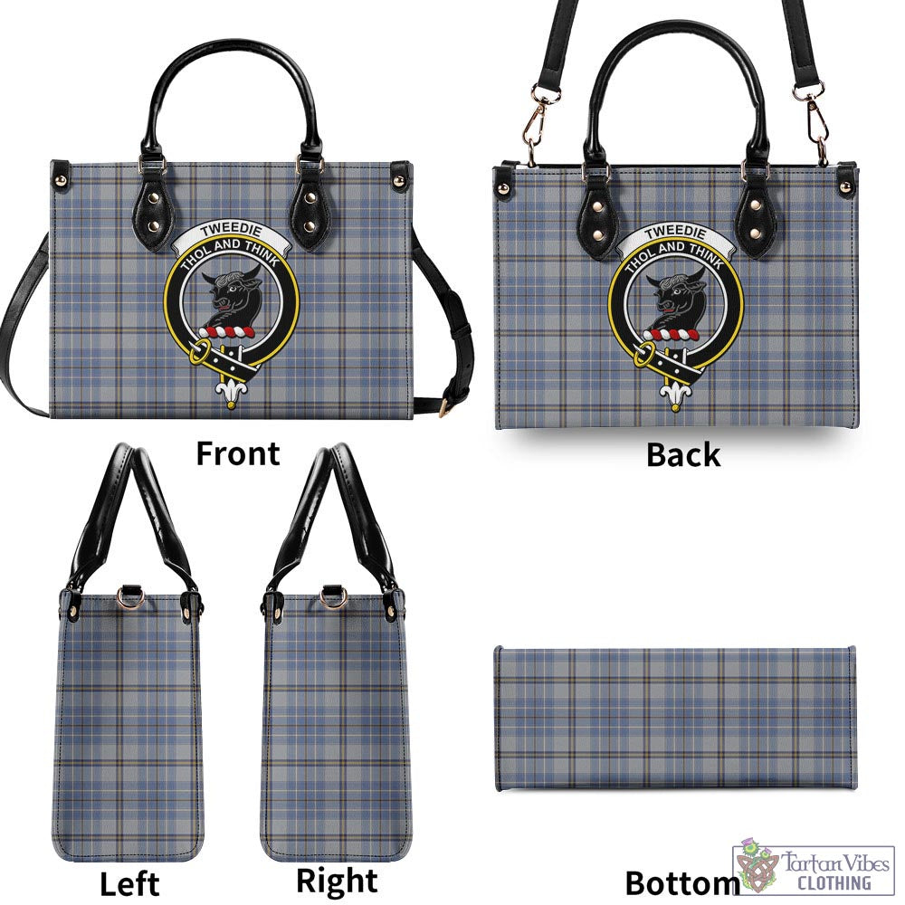 Tartan Vibes Clothing Tweedie Tartan Luxury Leather Handbags with Family Crest