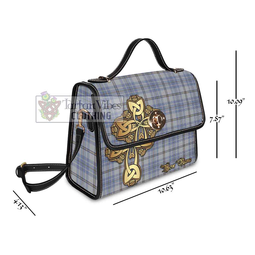 Tartan Vibes Clothing Tweedie Tartan Waterproof Canvas Bag Golden Thistle Celtic Cross Style