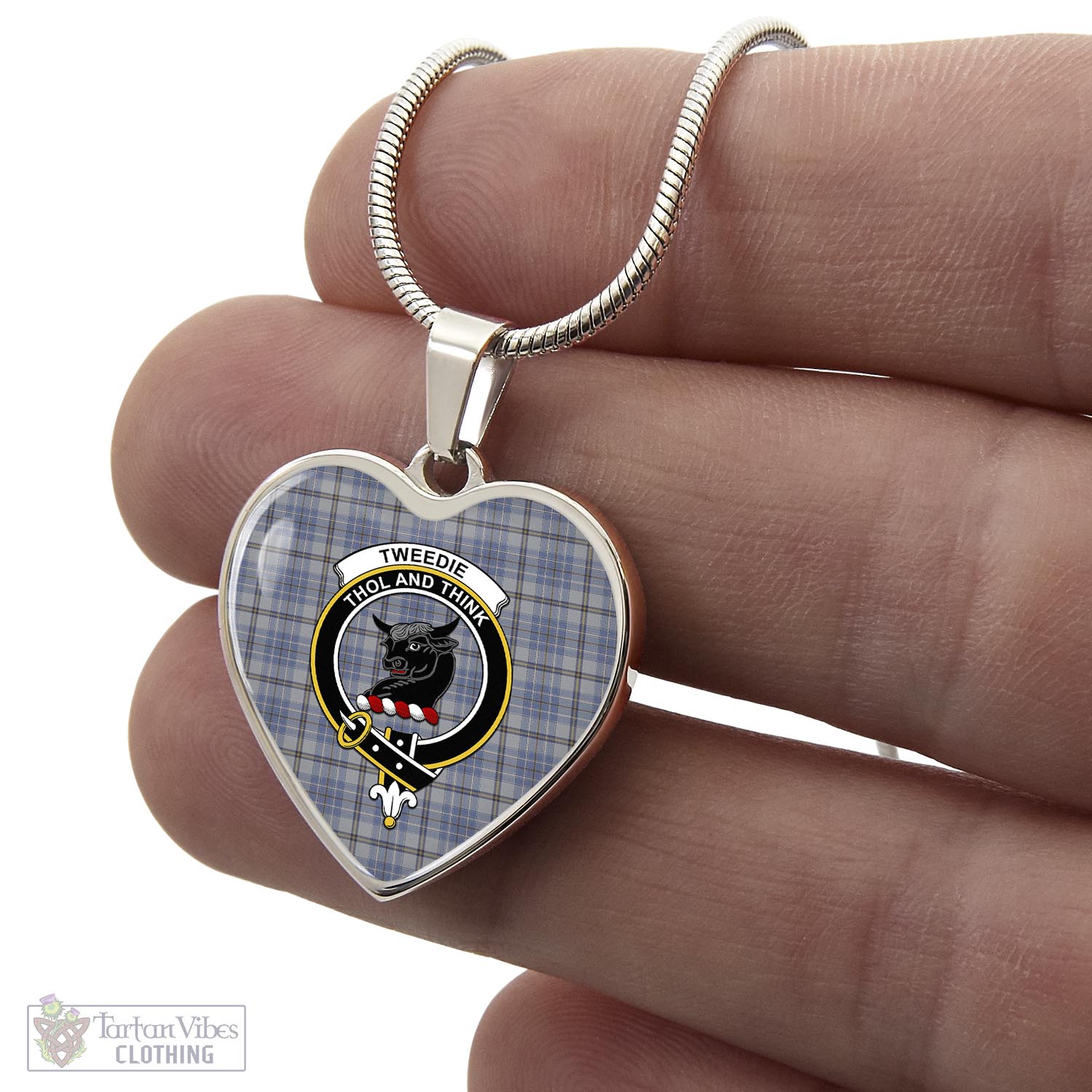 Tartan Vibes Clothing Tweedie Tartan Heart Necklace with Family Crest