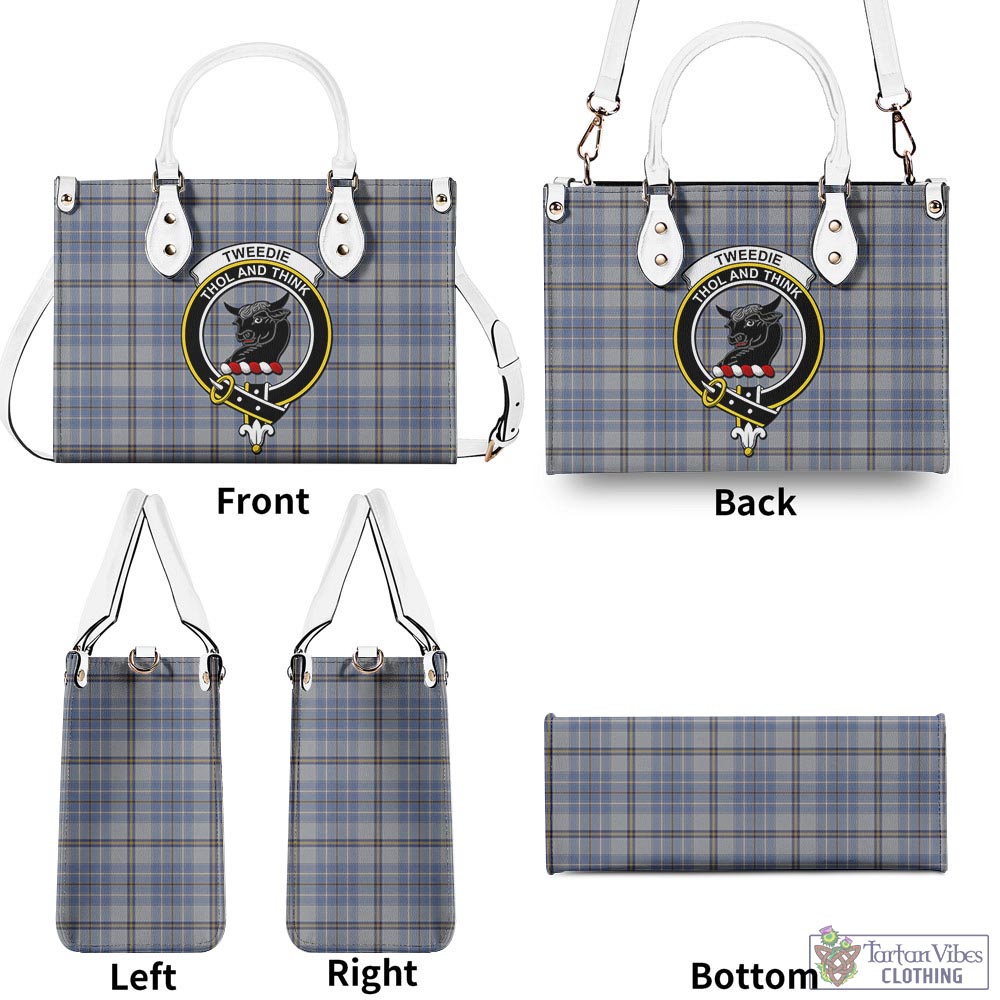 Tartan Vibes Clothing Tweedie Tartan Luxury Leather Handbags with Family Crest