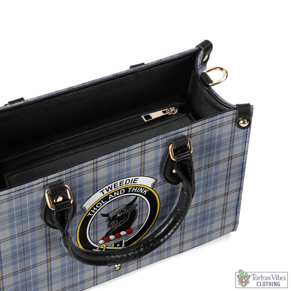 Tartan Vibes Clothing Tweedie Tartan Luxury Leather Handbags with Family Crest