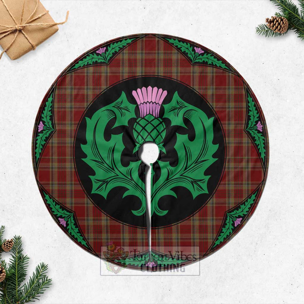 Tartan Vibes Clothing Tyrone County Ireland Tartan Christmas Tree Skirt Scottish Thistle Style