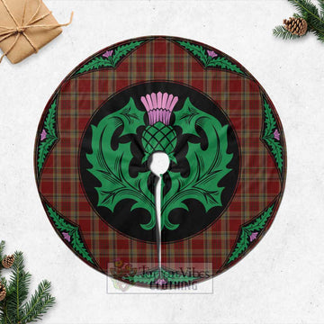 Tyrone County Ireland Tartan Christmas Tree Skirt Scottish Thistle Style