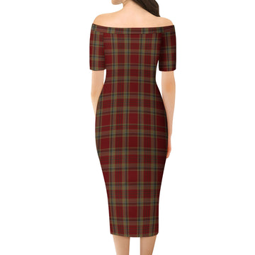 Tyrone County Ireland Tartan Off Shoulder Lady Dress