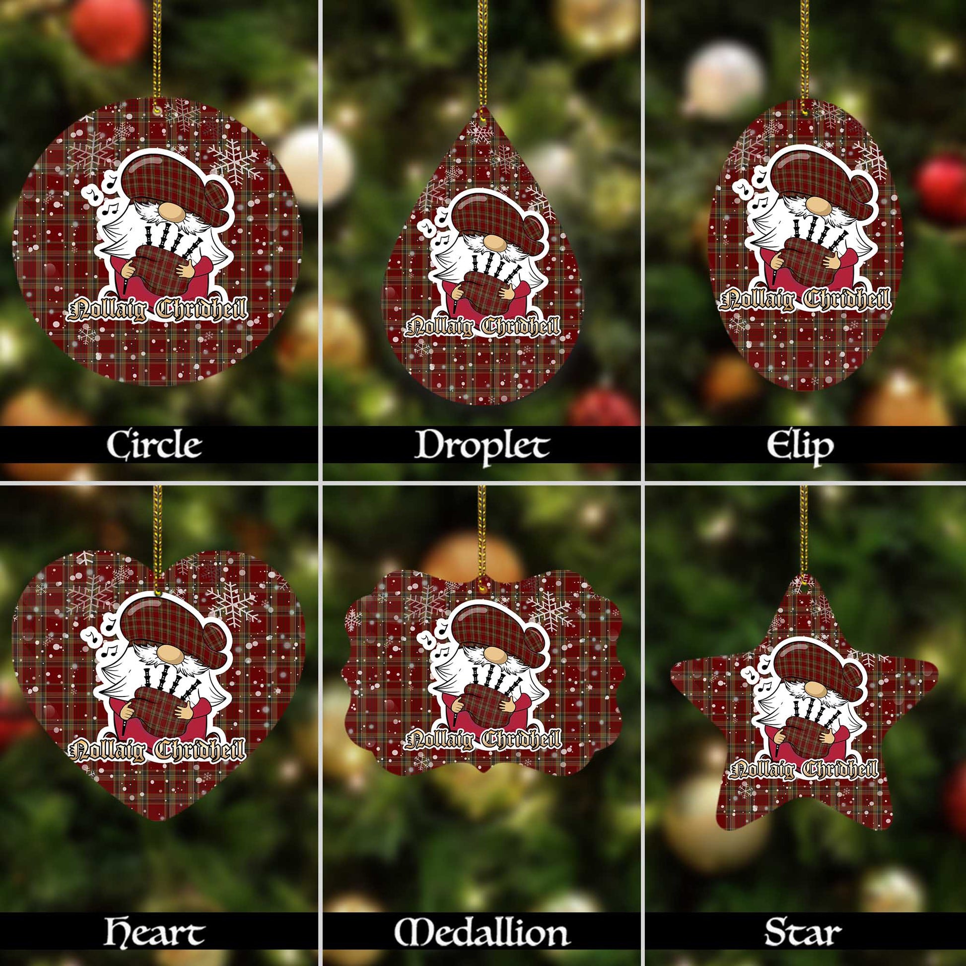 tyrone-county-ireland-tartan-christmas-ornaments-with-scottish-gnome-playing-bagpipes