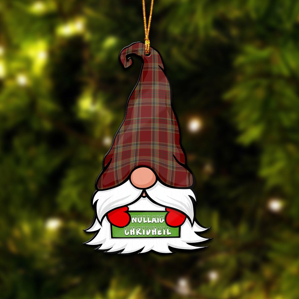 Tyrone County Ireland Gnome Christmas Ornament with His Tartan Christmas Hat - Tartanvibesclothing Shop