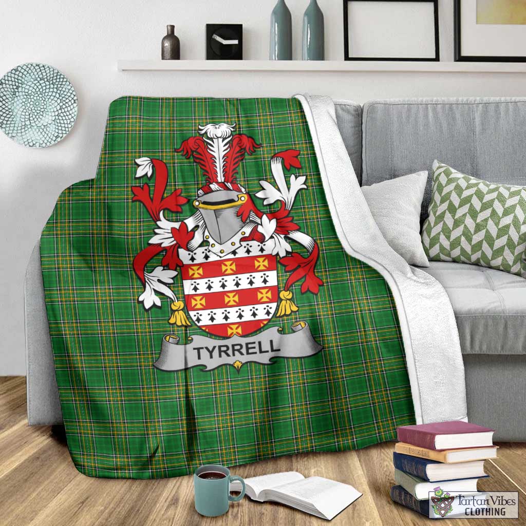 Tyrrell Irish Clan Tartan Blanket with Coat of Arms - Tartan Vibes Clothing