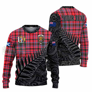 Udny Crest Tartan Knitted Sweater with New Zealand Silver Fern Half Style Unisex - Tartan Vibes Clothing