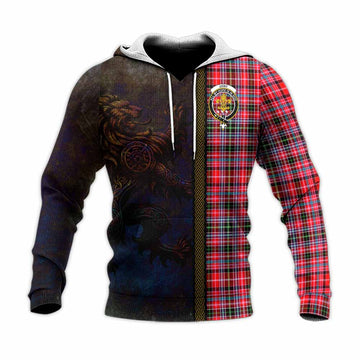 Udny Tartan Family Crest Knitted Hoodie Alba Gu Brath Be Brave Lion Ancient Style Unisex Knitted Pullover Hoodie - Tartan Vibes Clothing