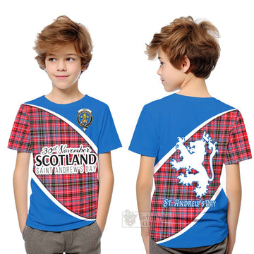 Udny Family Crest Tartan Kid T-Shirt Celebrate Saint Andrew's Day in Style