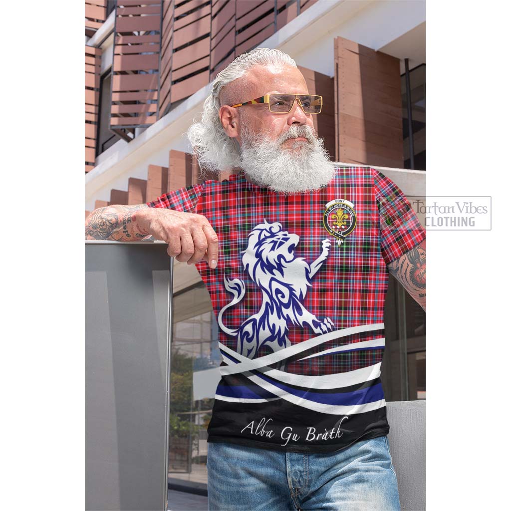 Tartan Vibes Clothing Udny Tartan Cotton T-shirt with Alba Gu Brath Regal Lion Emblem