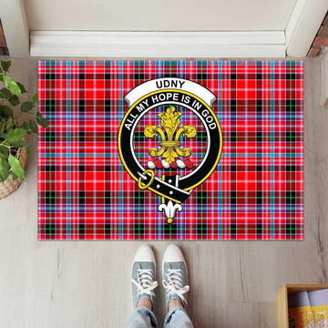 Udny Tartan Door Mat with Family Crest