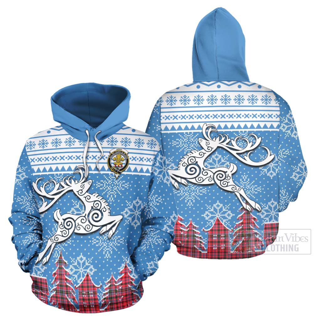 Tartan Vibes Clothing Udny Clan Christmas Hoodie Celtic Reindeer Style