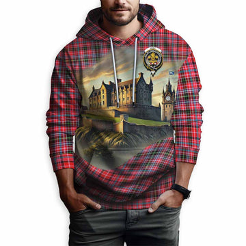 Udny Tartan Family Crest Hoodie with Scottish Ancient Castle Style Pullover Hoodie - Tartan Vibes Clothing