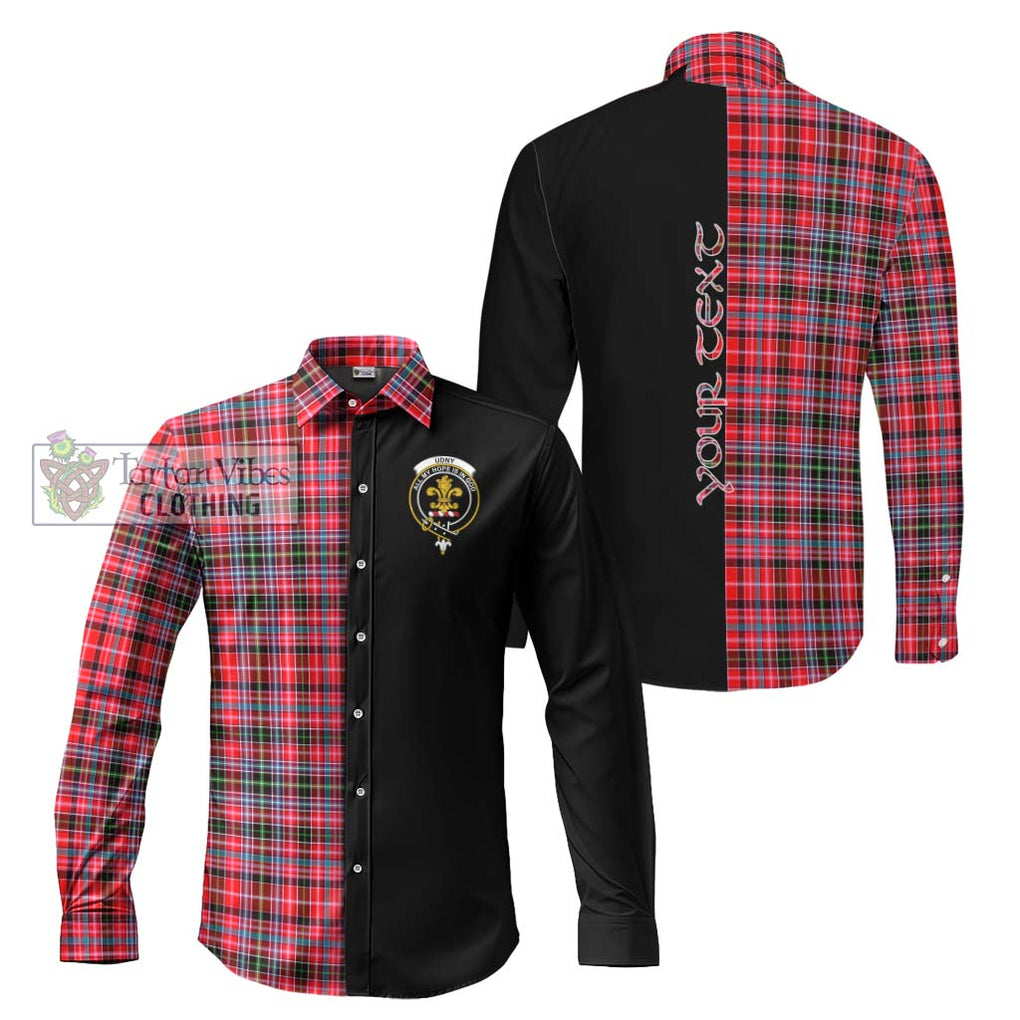 Udny Tartan Long Sleeve Button Shirt with Family Crest and Half Of Me Style Men's Shirt S - Tartanvibesclothing Shop