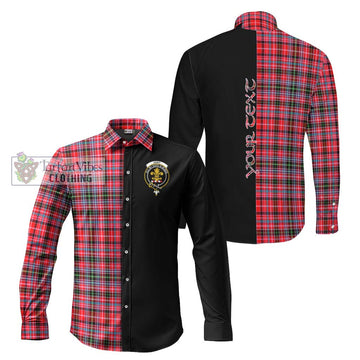 Udny Tartan Long Sleeve Button Shirt with Family Crest and Half Of Me Style