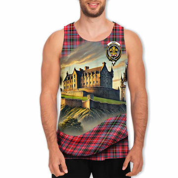 Udny Tartan Family Crest Men's Tank Top with Scottish Ancient Castle Style Men - Tartan Vibes Clothing