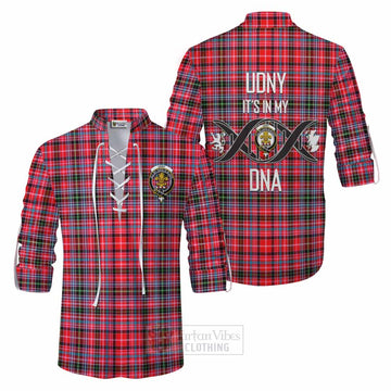 Udny Tartan Ghillie Kilt Shirt with Family Crest DNA In Me Style Men - Tartan Vibes Clothing