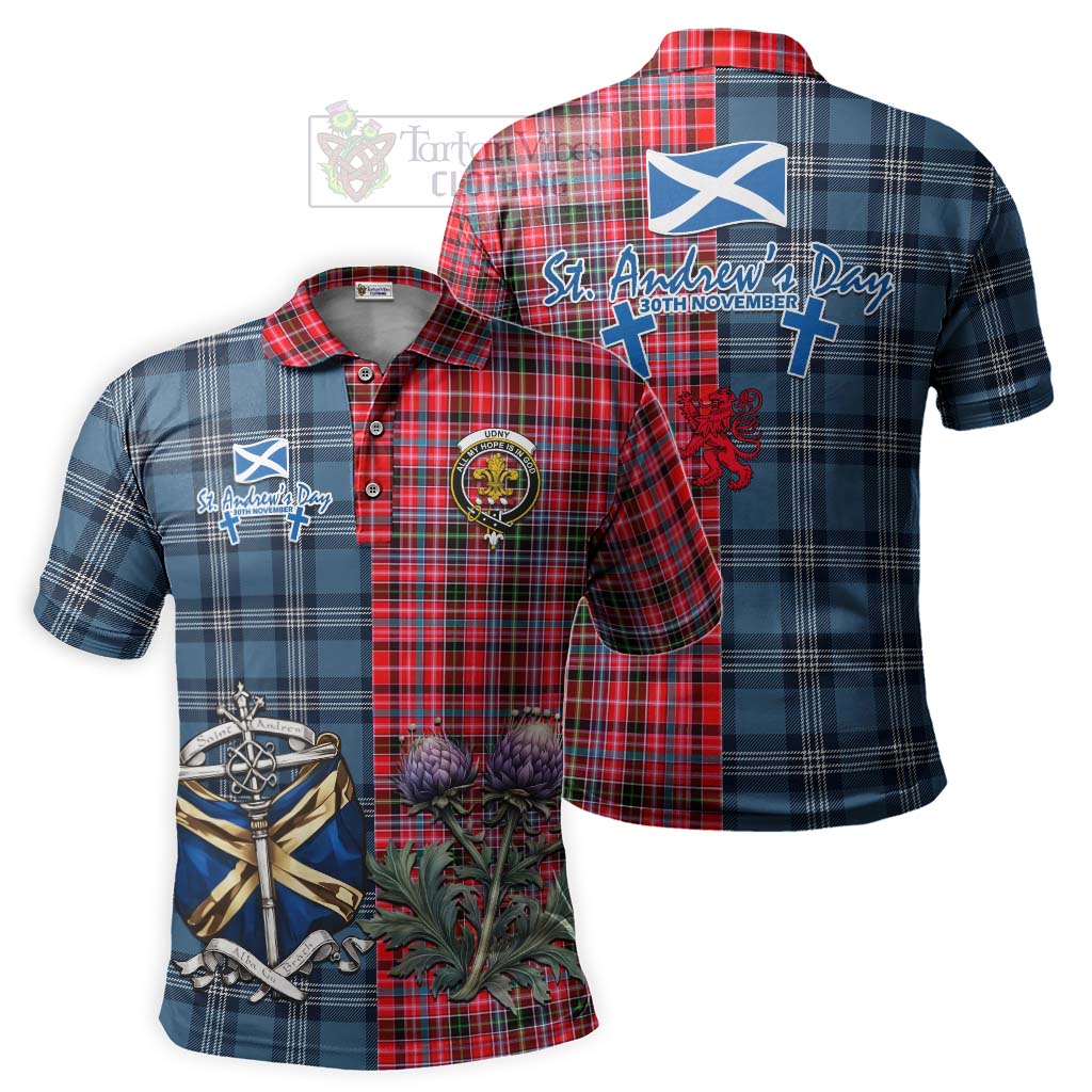 Tartan Vibes Clothing Udny Tartan Polo Shirt Happy St. Andrew's Day Half Tartan Style