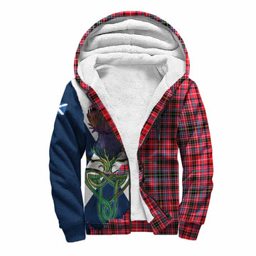 Udny Tartan Family Crest Sherpa Hoodie Scottish Thistle Celtic Inspired Unisex S - Tartan Vibes Clothing