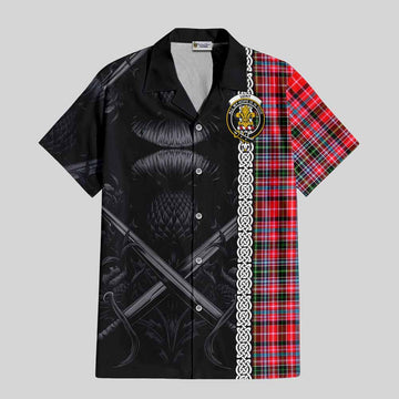 Udny Tartan Hawaiian Shirt with Family Crest Cross Sword Thistle Celtic Vibes Kid - Tartan Vibes Clothing