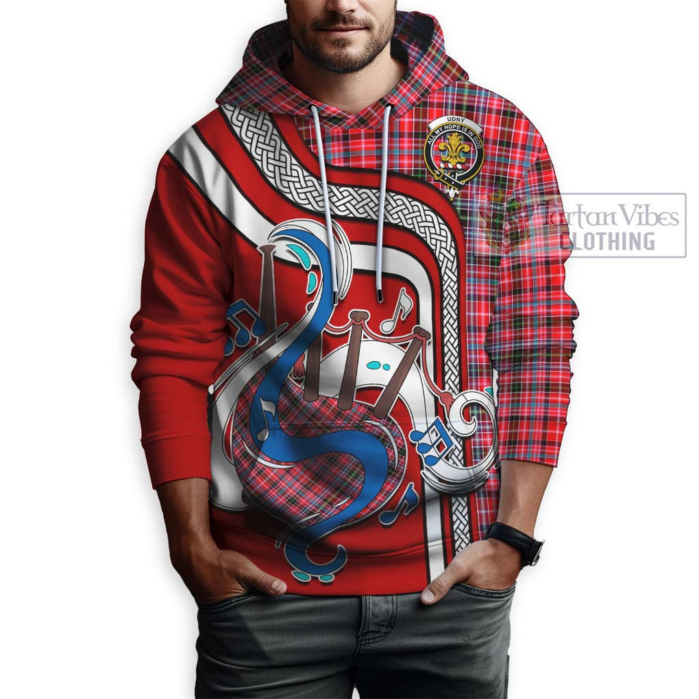 Udny Tartan Hoodie with Epic Bagpipe Style Zip Hoodie - Tartanvibesclothing Shop