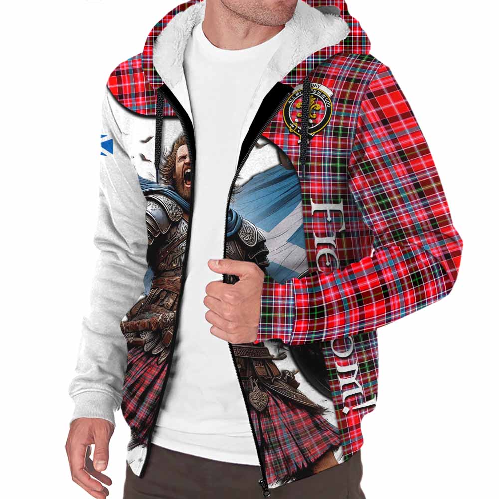 Tartan Vibes Clothing Udny Crest Tartan Sherpa Hoodie Inspired by the Freedom of Scottish Warrior