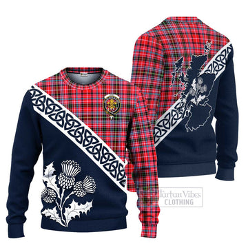 Udny Tartan Ugly Sweater Featuring Thistle and Scotland Map Unisex - Tartan Vibes Clothing