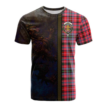 Udny Tartan Family Crest Cotton T-shirt Alba Gu Brath Be Brave Lion Ancient Style Kid's Shirt - Tartan Vibes Clothing
