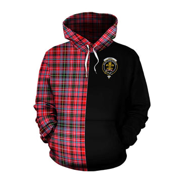 Udny Tartan Cotton Hoodie with Family Crest and Half Of Me Style Pullover Hoodie XS - Tartan Vibes Clothing