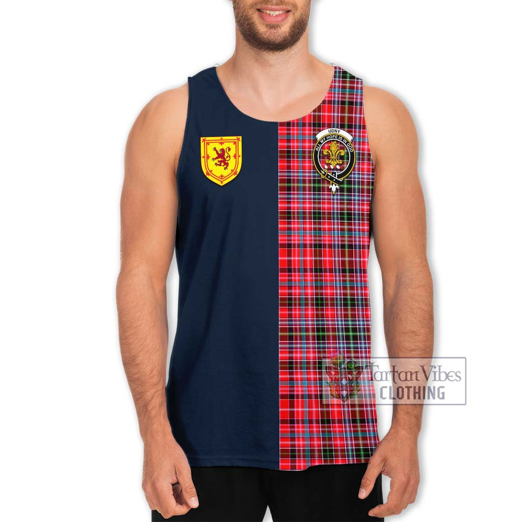 Tartan Vibes Clothing Udny Tartan Men's Tank Top with Scottish Lion Royal Arm Half Style