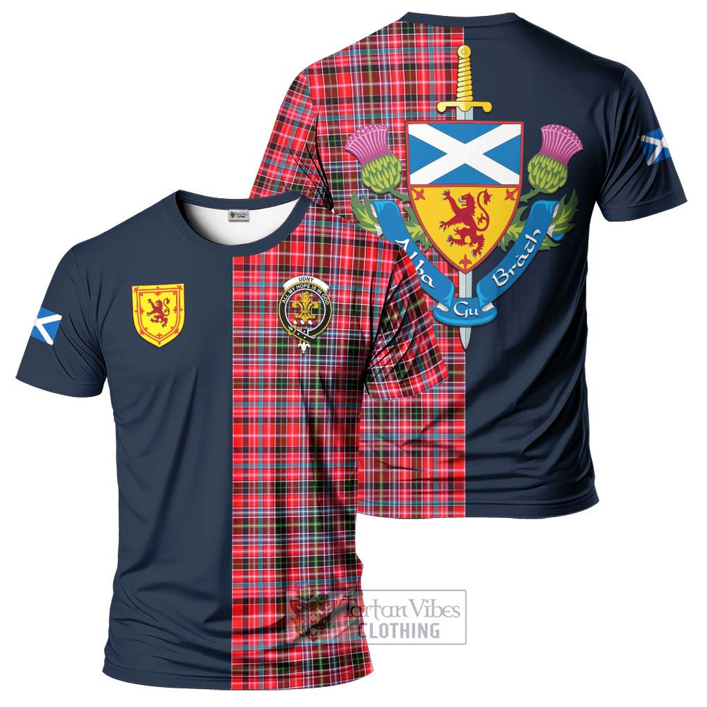 Tartan Vibes Clothing Udny Tartan T-Shirt Alba with Scottish Lion Royal Arm Half Style