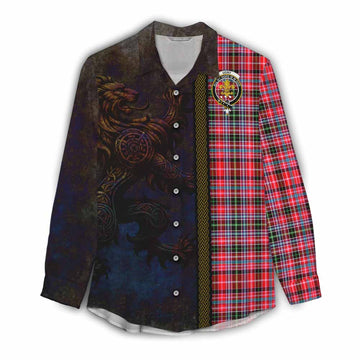 Udny Tartan Family Crest Women's Casual Shirt Alba Gu Brath Be Brave Lion Ancient Style Female - Tartan Vibes Clothing