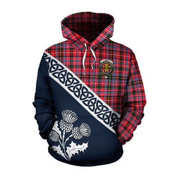 Udny Tartan Cotton Hoodie Featuring Thistle and Scotland Map Pullover Hoodie XS - Tartan Vibes Clothing