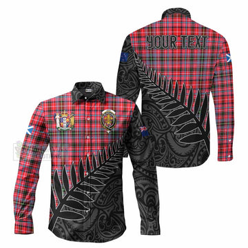 Udny Crest Tartan Long Sleeve Button Shirt with New Zealand Silver Fern Half Style