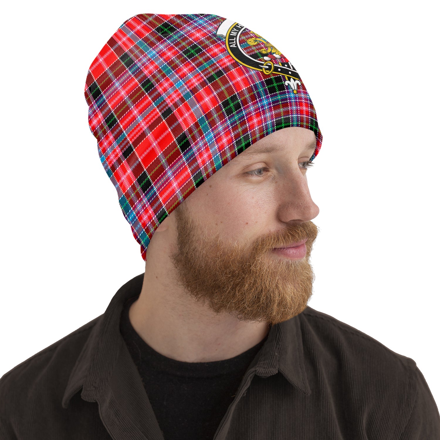 Udny Tartan Beanies Hat with Family Crest One Size 10.5*10.2 inches - Tartan Vibes Clothing