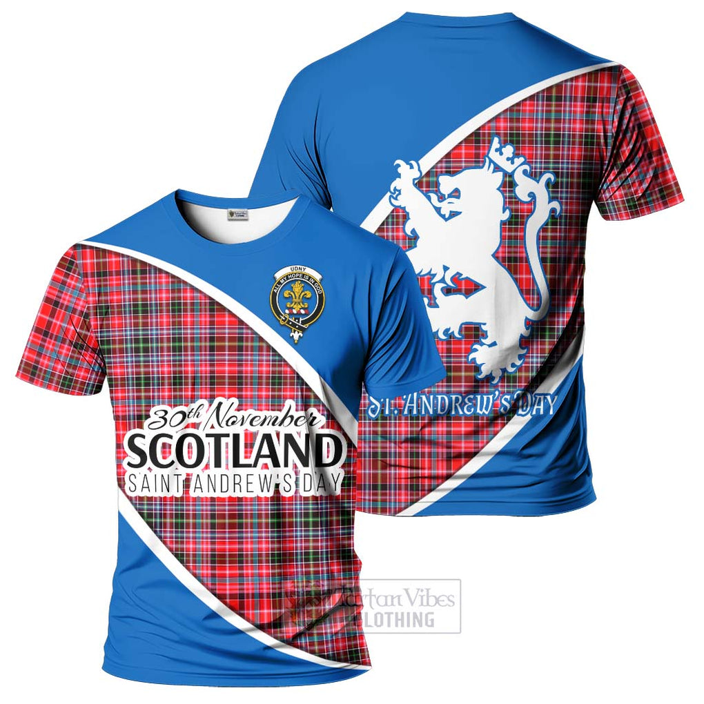 Tartan Vibes Clothing Udny Family Crest Tartan T-Shirt Celebrate Saint Andrew's Day in Style