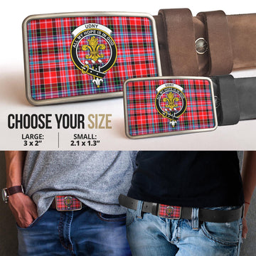 Udny Tartan Belt Buckles with Family Crest